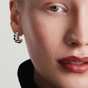 Puffy Charlotte Hoops (sterling silver)
